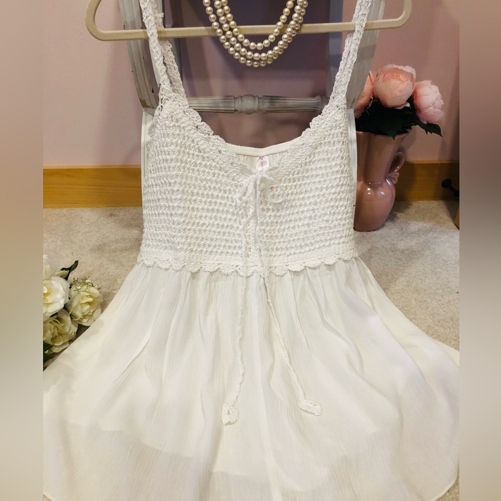 NWT White Romantic Etherial Babydoll Boho Top